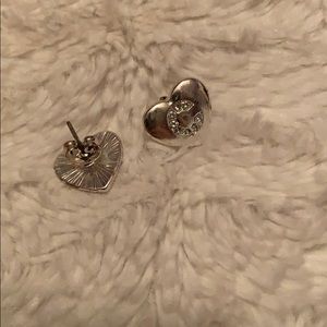 Earrings hearts with a C